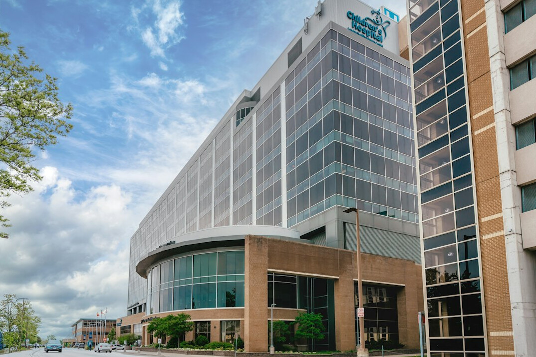 Exterior of a modern hospital building