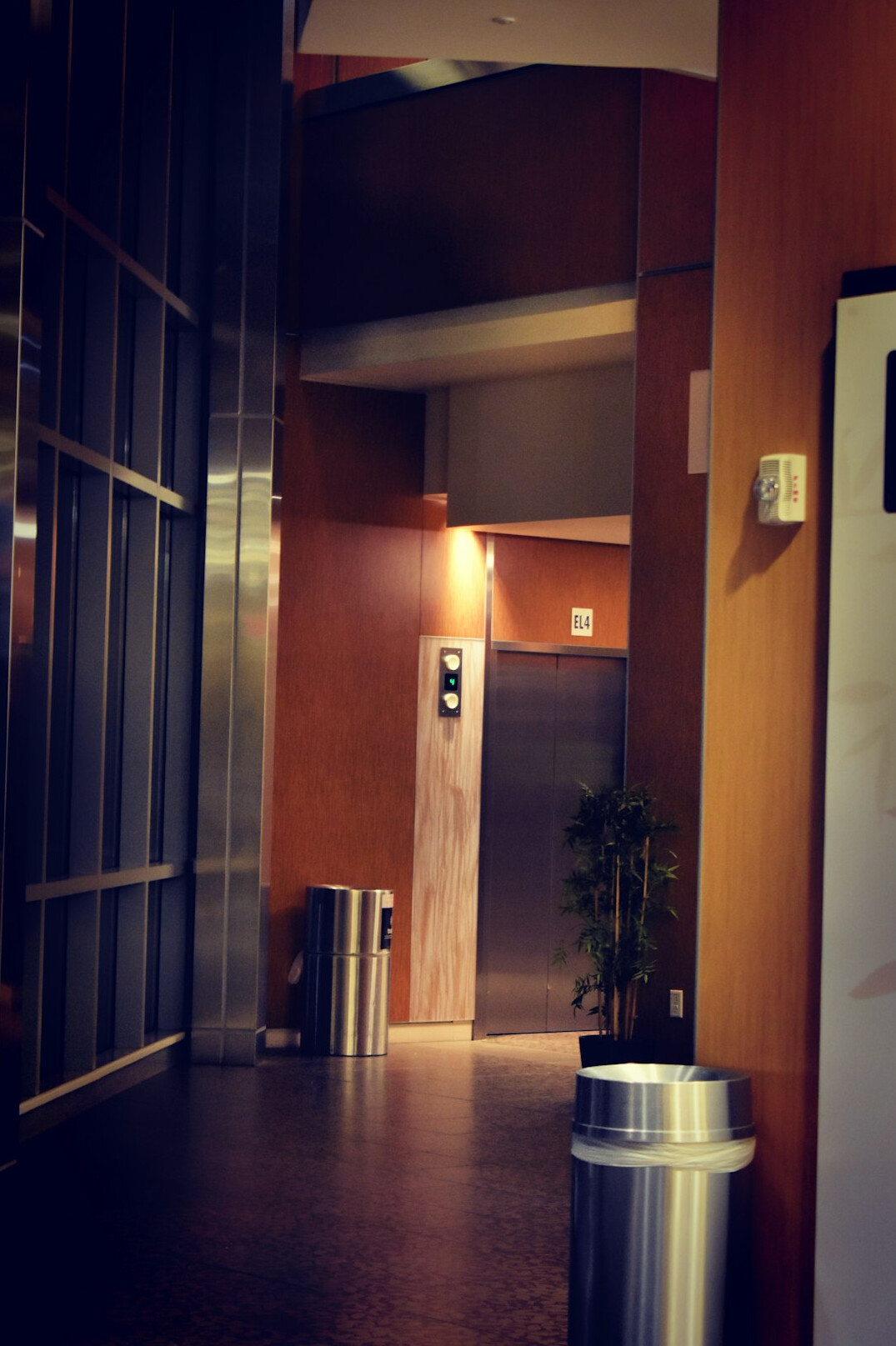 Bright empty hospital corridor